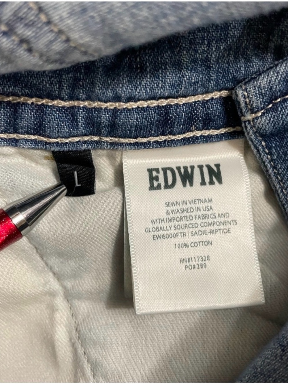 NWT Anthropologie Edwin Sadie Utility Denim Overalls RipTide Size L - Picture 8 of 10